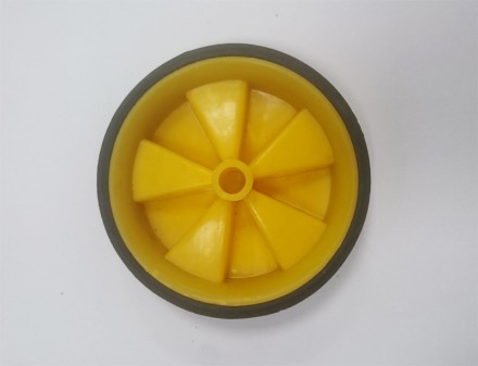 Дополнительное колесо без кронштейнов, пластиковое желтое 110х32