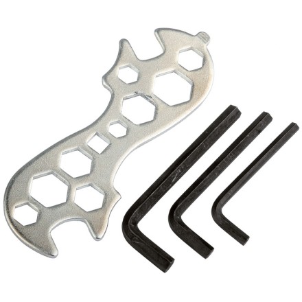 Набор велоинструментов (ключ комбинированный, 3 шестигранника) сталь